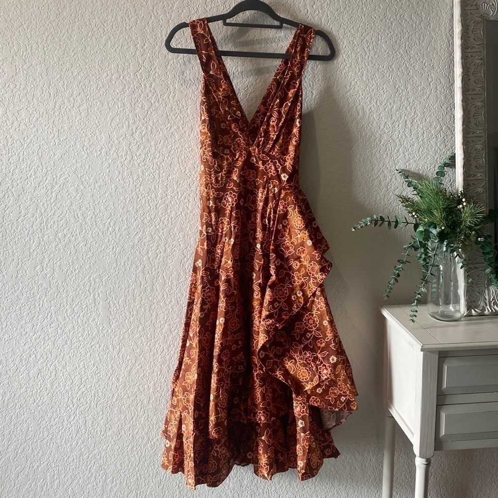 J.Crew Cross-back Ruffle-Hem Dress - Size 6 - Picture 2 of 14